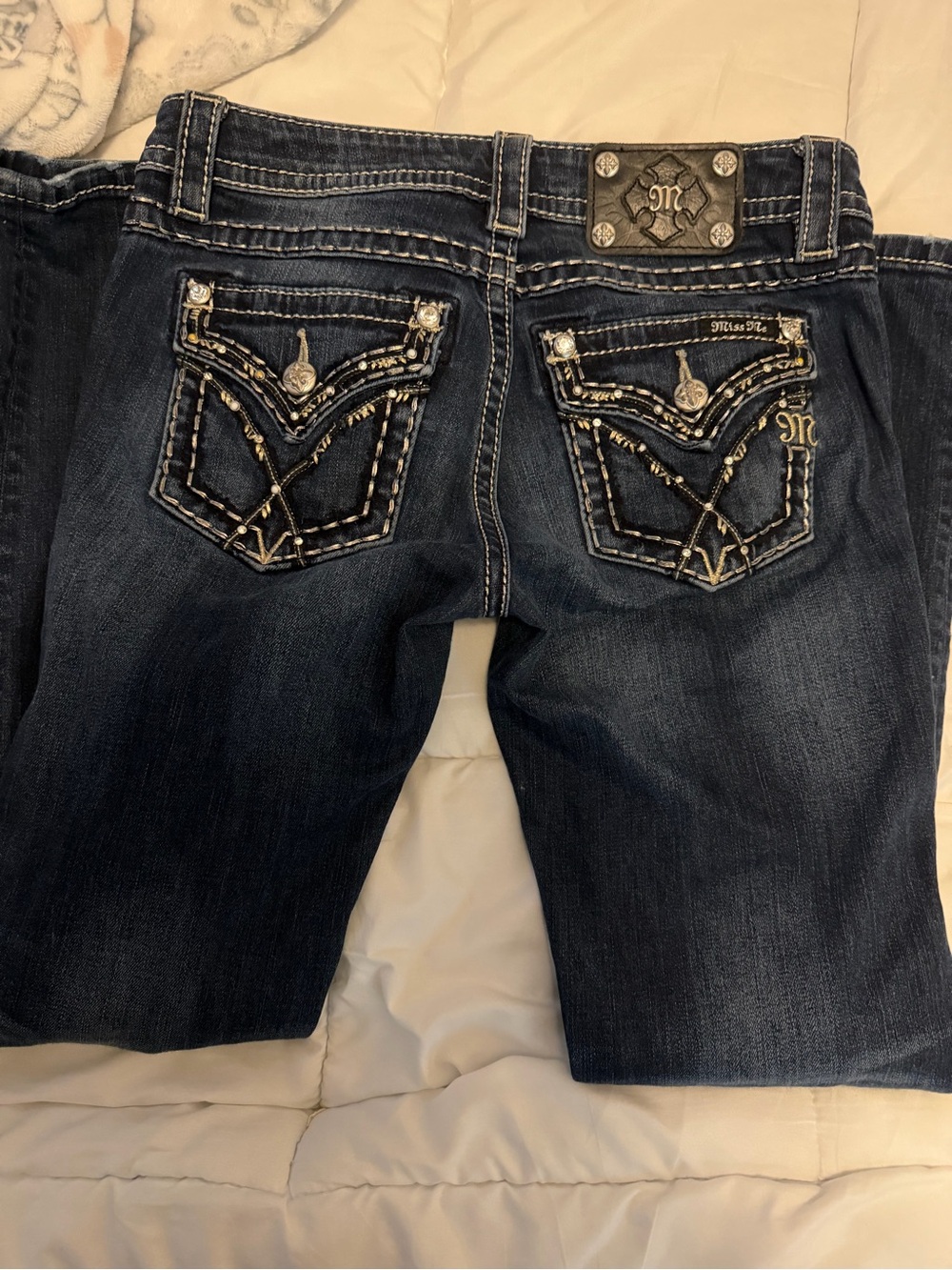 Miss Me Dark Blue Embellished Bootcut Jeans